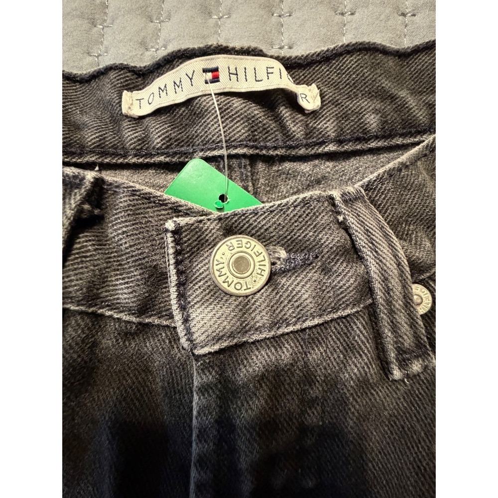 Tommy Hilfiger Vintage High Waisted Straight Leg Jeans Faded Black Denim 25